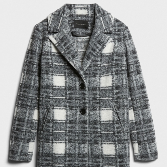 Banana Republic Plaid Knit Overcoat - Picture 2 of 2